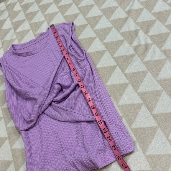 Tanya Taylor purple sleeveless ribbed twist front top - Picture 2 of 3